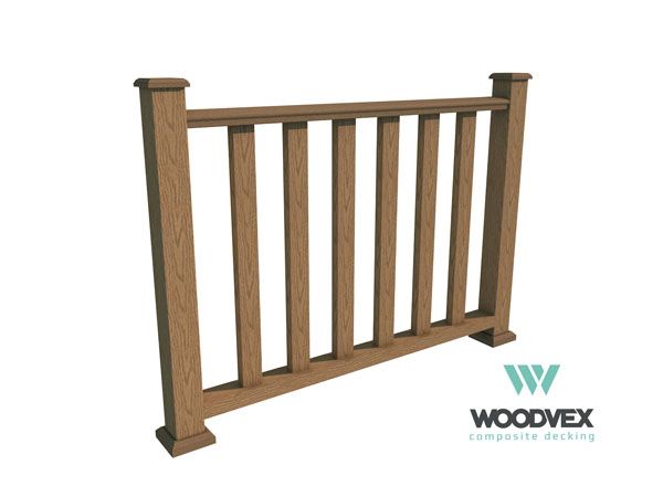 Перила ограждения нижние Woodvex Select 100х50х3000 мм, ТЕРРАКОТА - Фото
