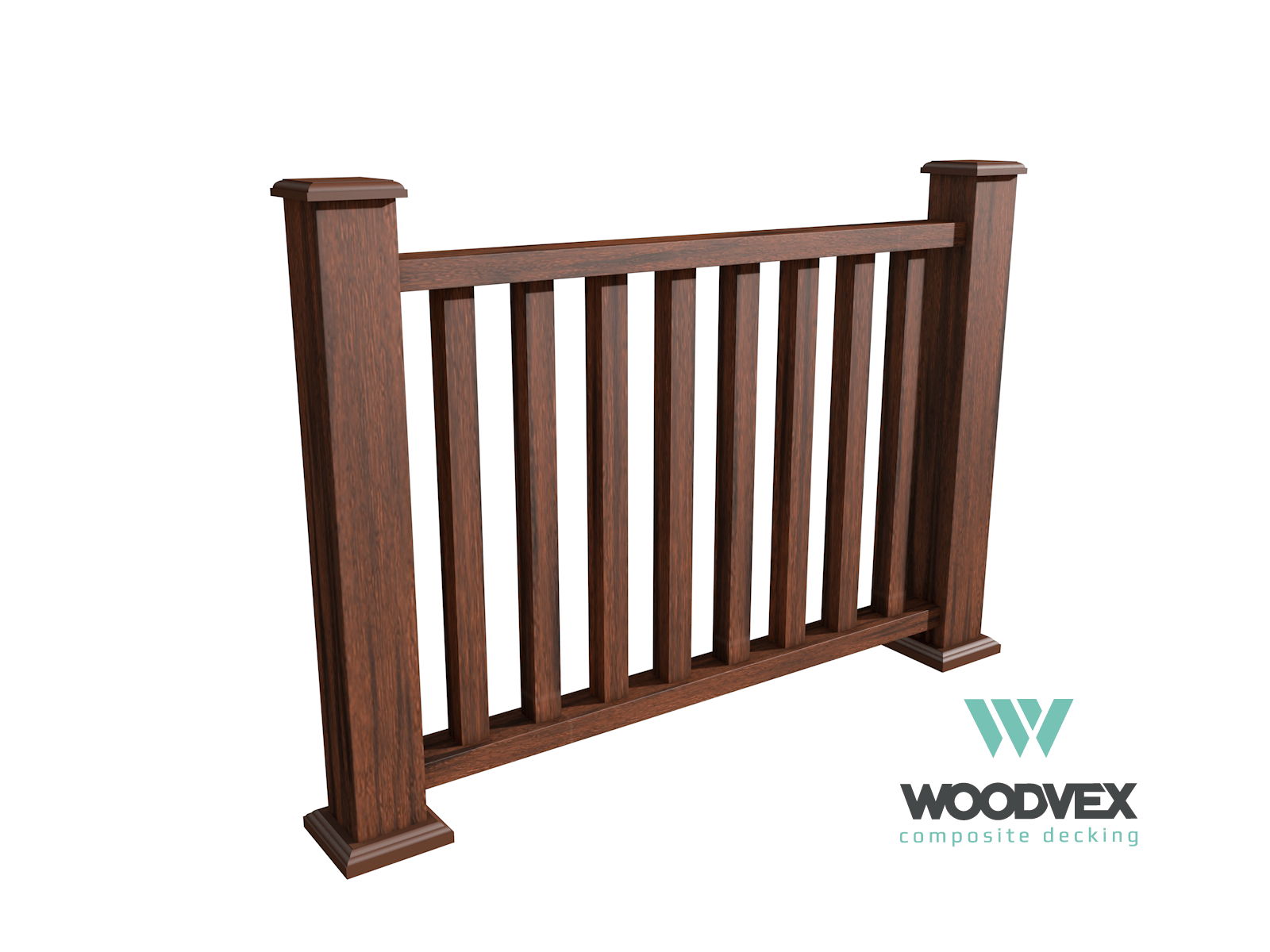 Юбка столба ограждения Woodvex Co-Extrusion 100х50 мм, ПАЛИСАНДР - Фото